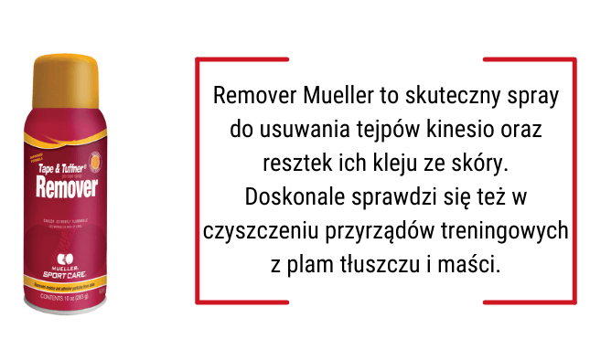 Usuwanie odklejanie tejpów plastrów kinesio Usuwacz kleju REMOVER MUELLER