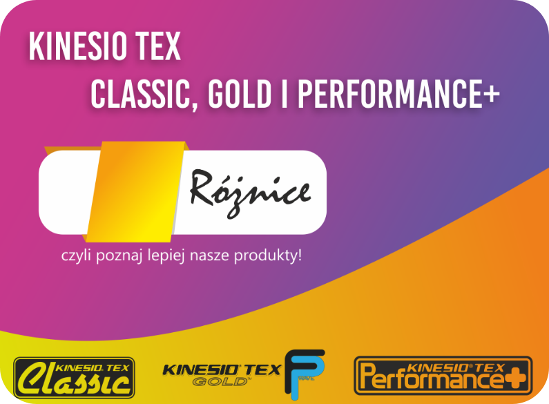 Różnice w taśmach Kinesio Tex ( Classic, Gold oraz Performance+)