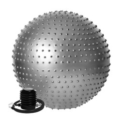 DrFit Piłka gym ball z wypustkami do ćwiczeń fitness i rehabilitacji + pompka ø 65 srebrna